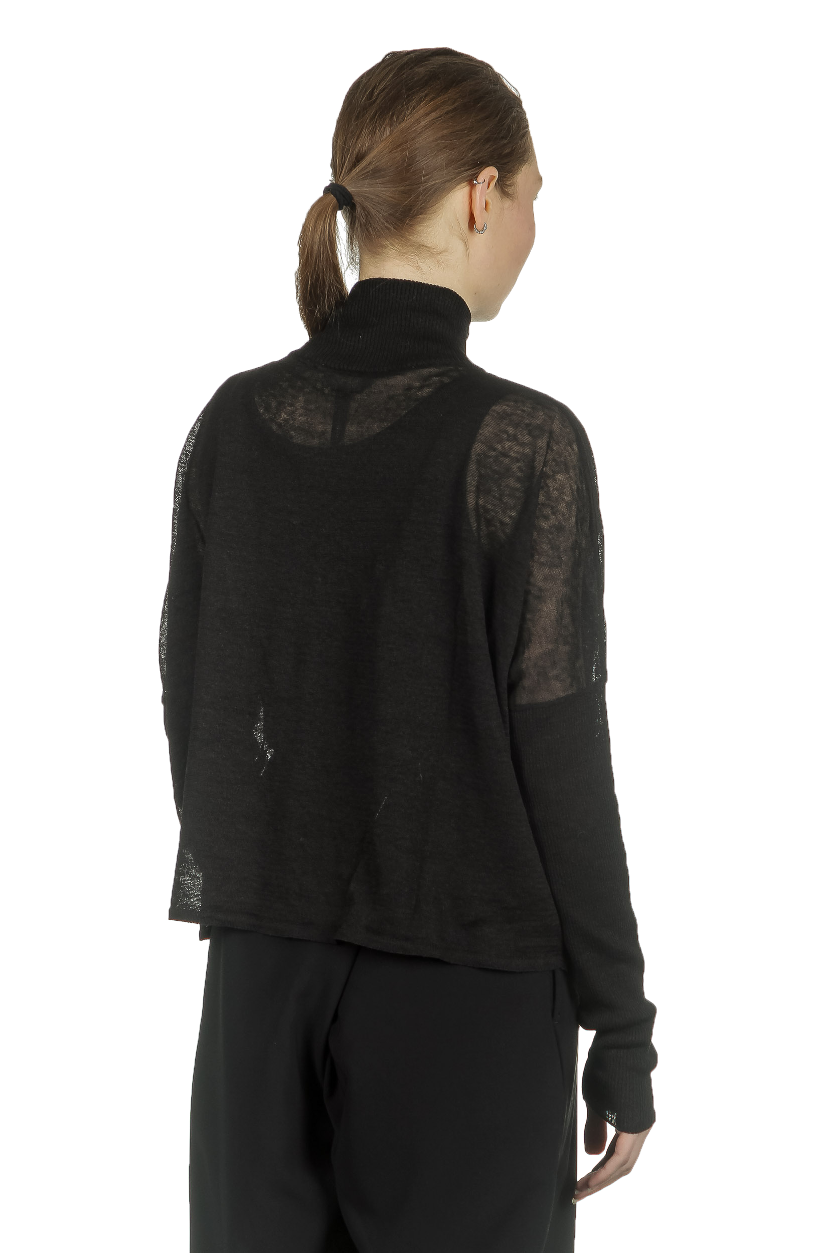 Sarah Pacini Damen Kurze Strickjacke mit Muster schwarz weiß