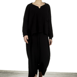 Sarah Pacini Damen Cropped Pullover mit V-Ausschnitt schwarz