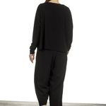 Sarah Pacini Damen Cropped Pullover mit V-Ausschnitt schwarz