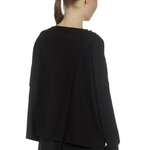 Sarah Pacini Damen Cropped Pullover mit V-Ausschnitt schwarz