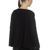 Sarah Pacini Damen Cropped Pullover mit V-Ausschnitt schwarz