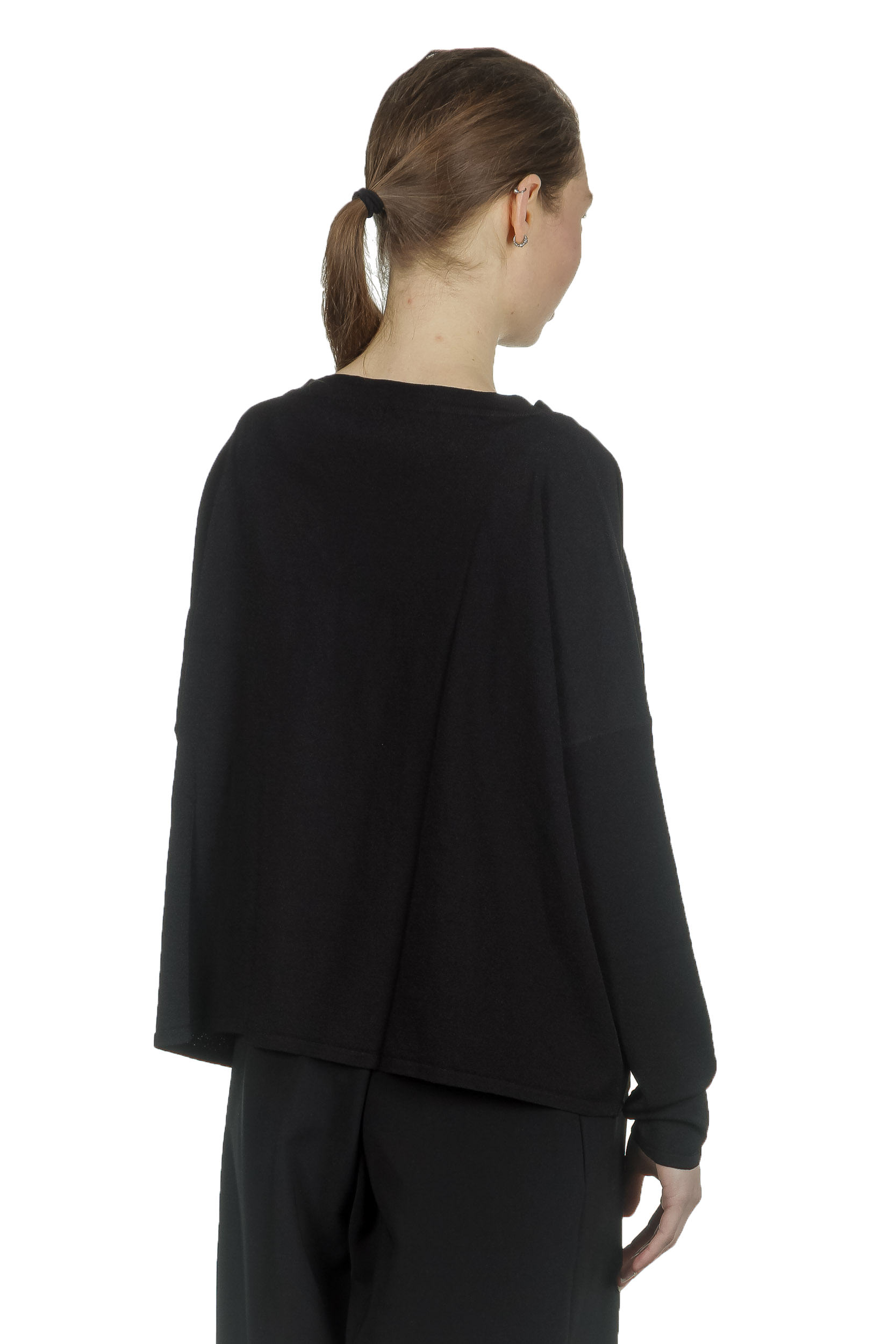 Sarah Pacini Damen Cropped Pullover mit V-Ausschnitt schwarz