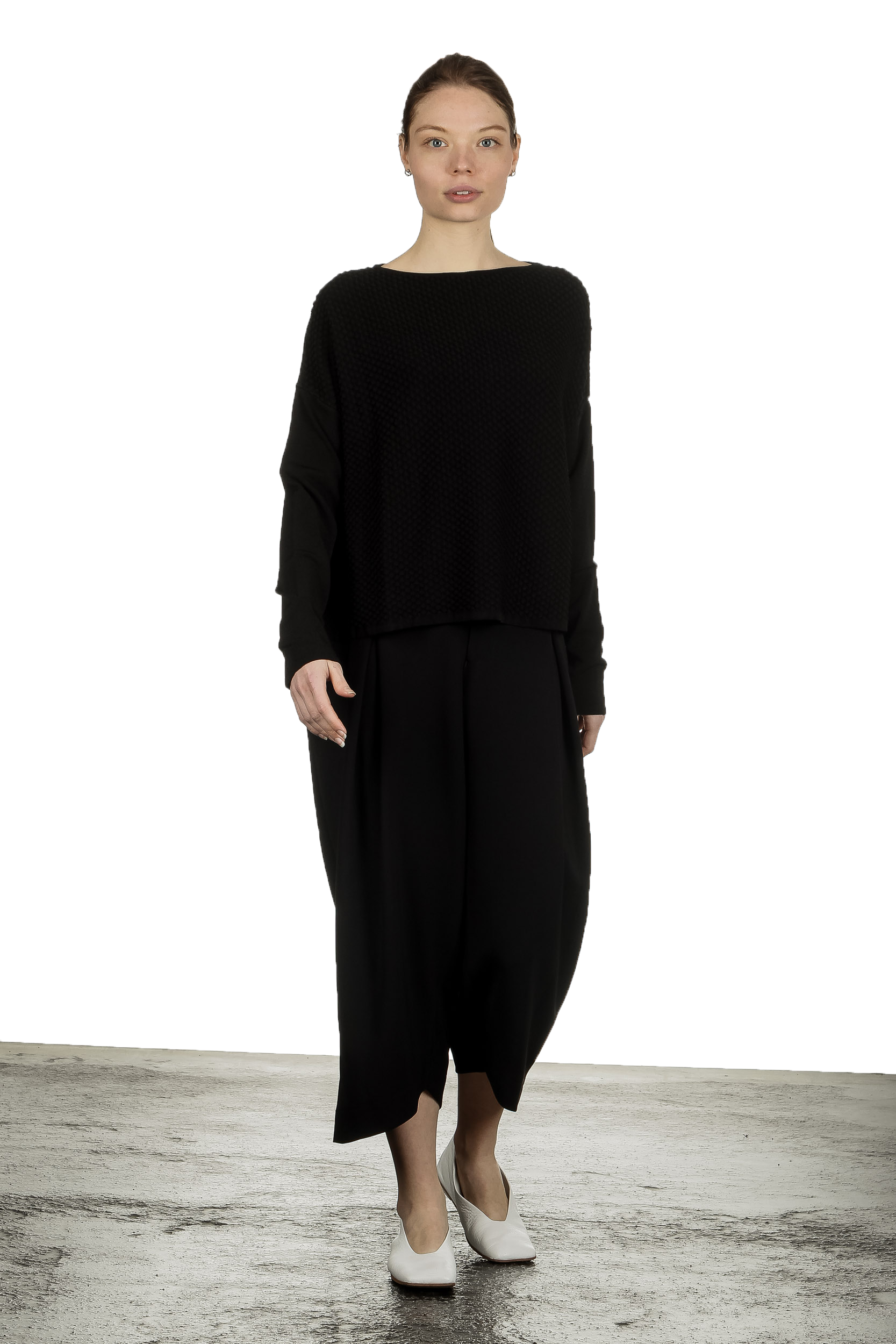 Sarah Pacini Damen Pullover mit strukturiertem Muster schwarz