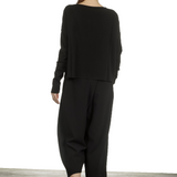 Sarah Pacini Damen Pullover mit strukturiertem Muster schwarz