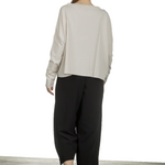 Sarah Pacini Damen Cropped Pullover mit V-Ausschnitt off-white