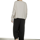 Sarah Pacini Damen Cropped Pullover mit V-Ausschnitt off-white