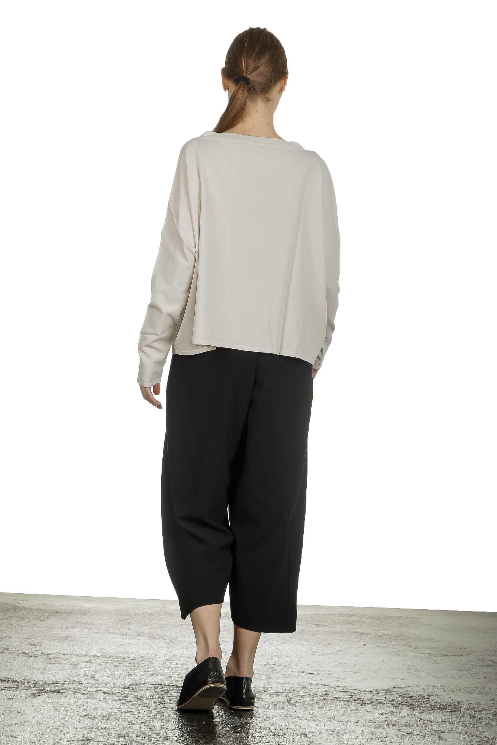 Sarah Pacini Damen Cropped Pullover mit V-Ausschnitt off-white