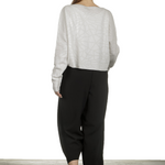 Sarah Pacini Damen Cropped Pullover mit geometrischem Muster weiß