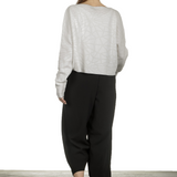 Sarah Pacini Damen Cropped Pullover mit geometrischem Muster weiß