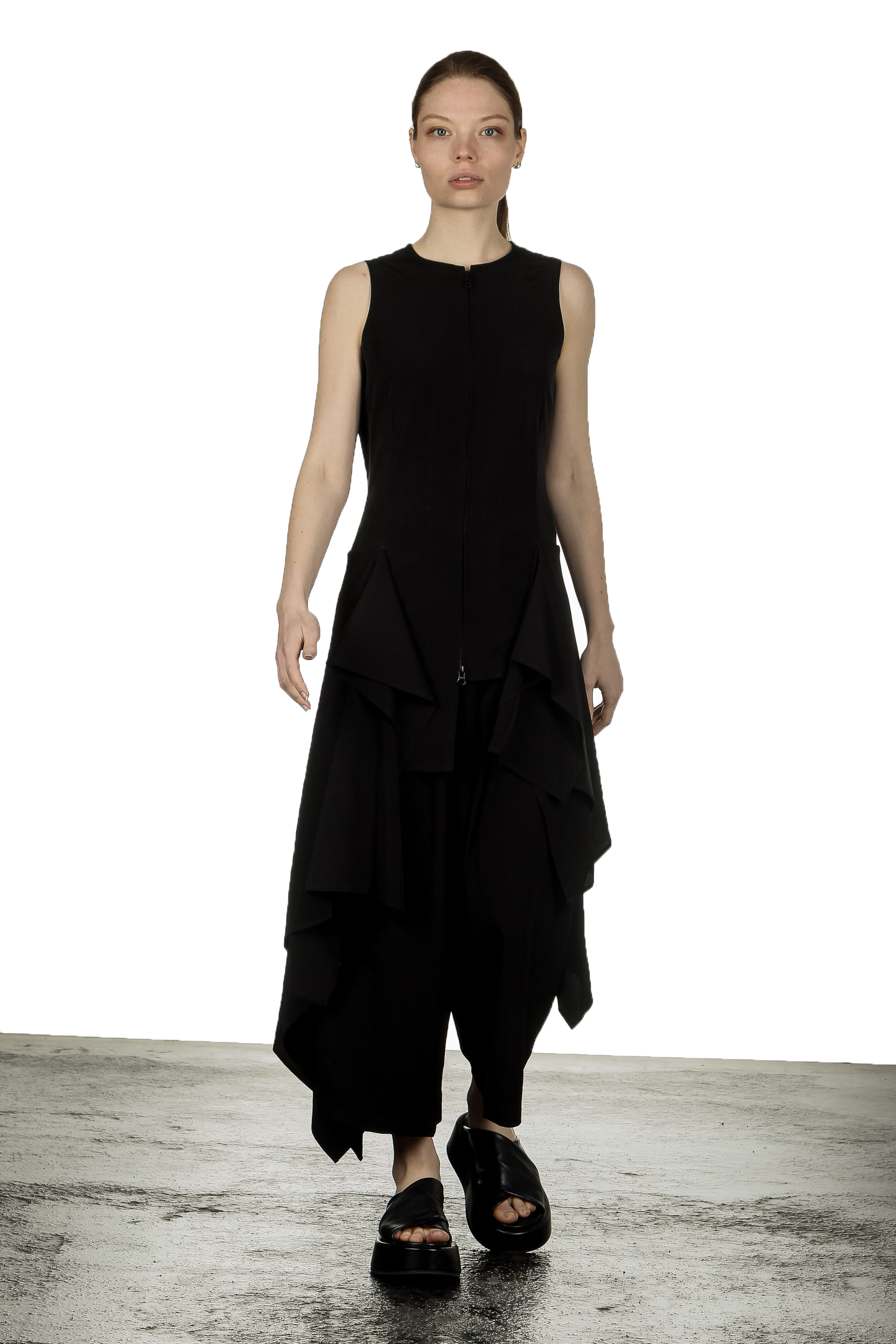 Yohji Yamamoto Damen Asymmetrische Weste mit Drapierung schwarz