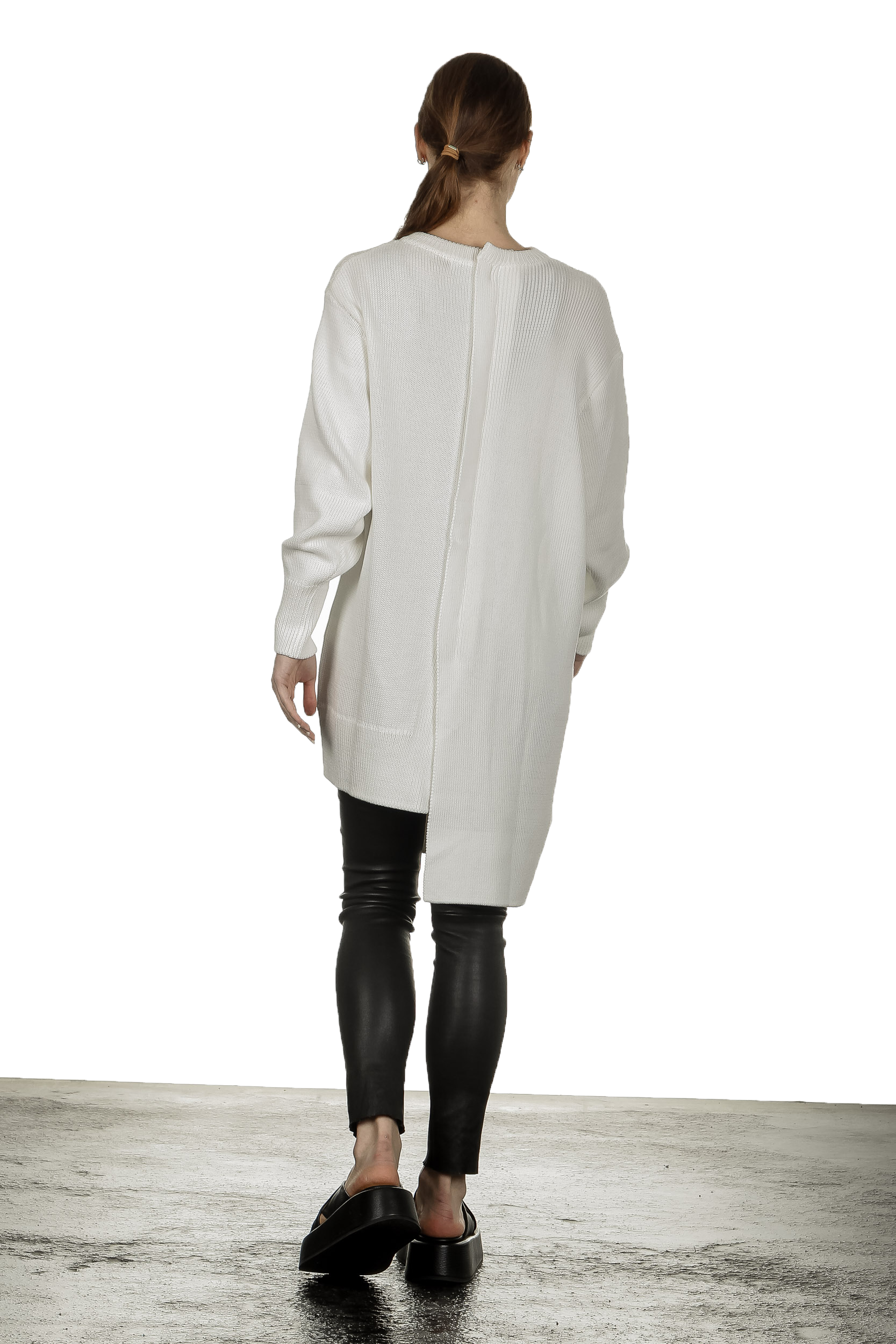 Y's Yohji Yamamoto Damen Oversized Pullover asymmetrisch weiß 