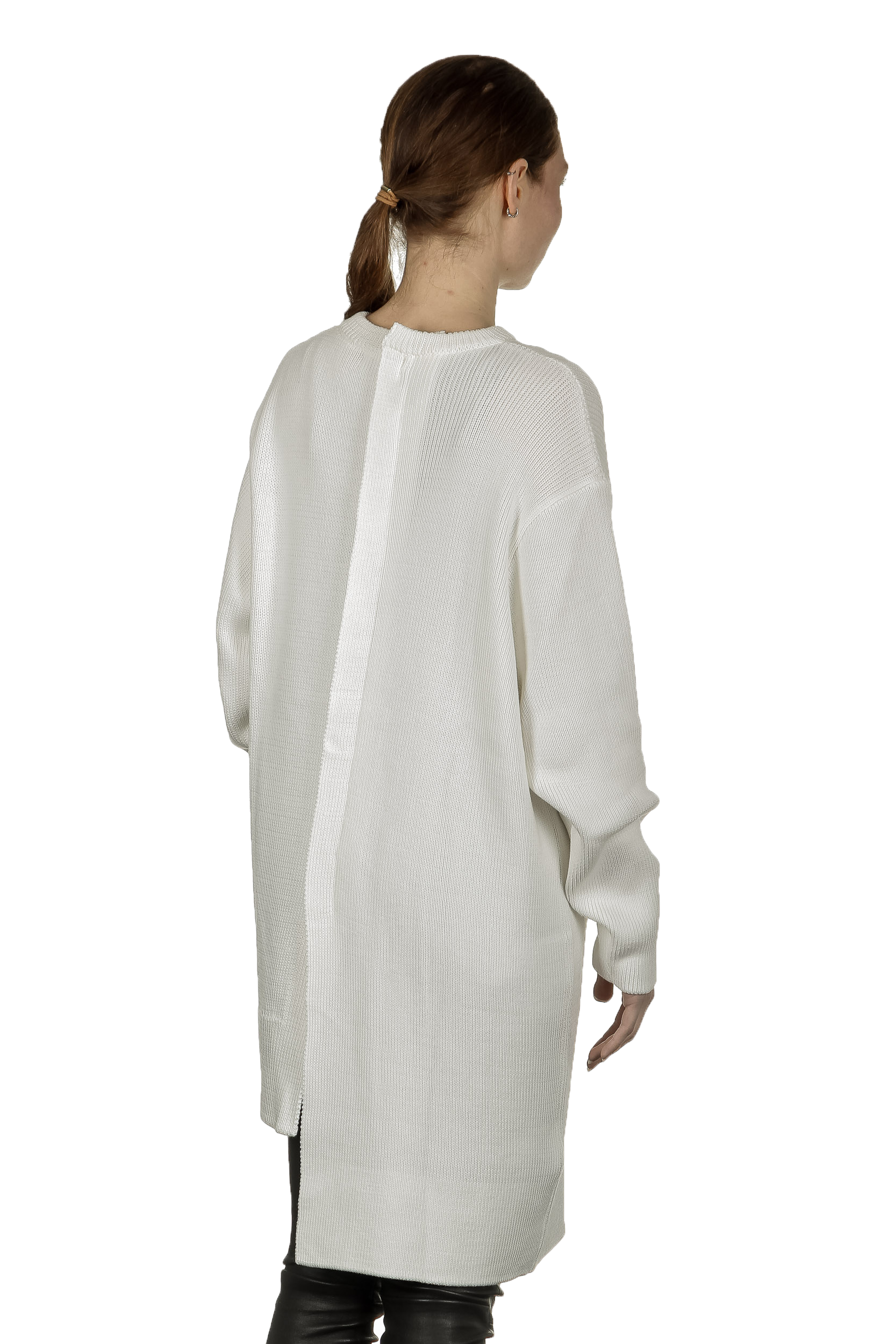 Y's Yohji Yamamoto Damen Oversized Pullover asymmetrisch weiß 
