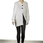 Y's Yohji Yamamoto Damen Strickjacke asymmetrisch weiß 
