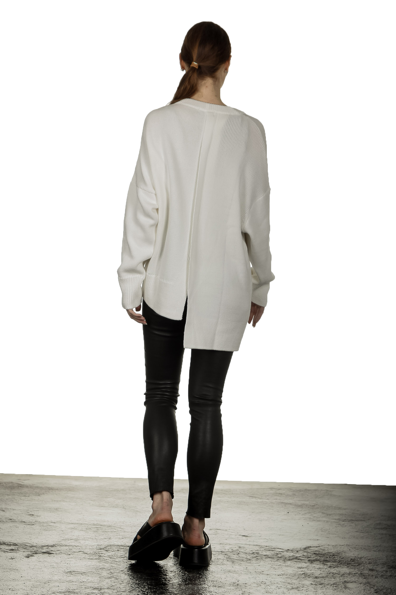 Y's Yohji Yamamoto Damen Strickjacke asymmetrisch weiß 