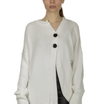 Y's Yohji Yamamoto Damen Strickjacke asymmetrisch weiß 