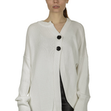 Y's Yohji Yamamoto Damen Strickjacke asymmetrisch weiß 