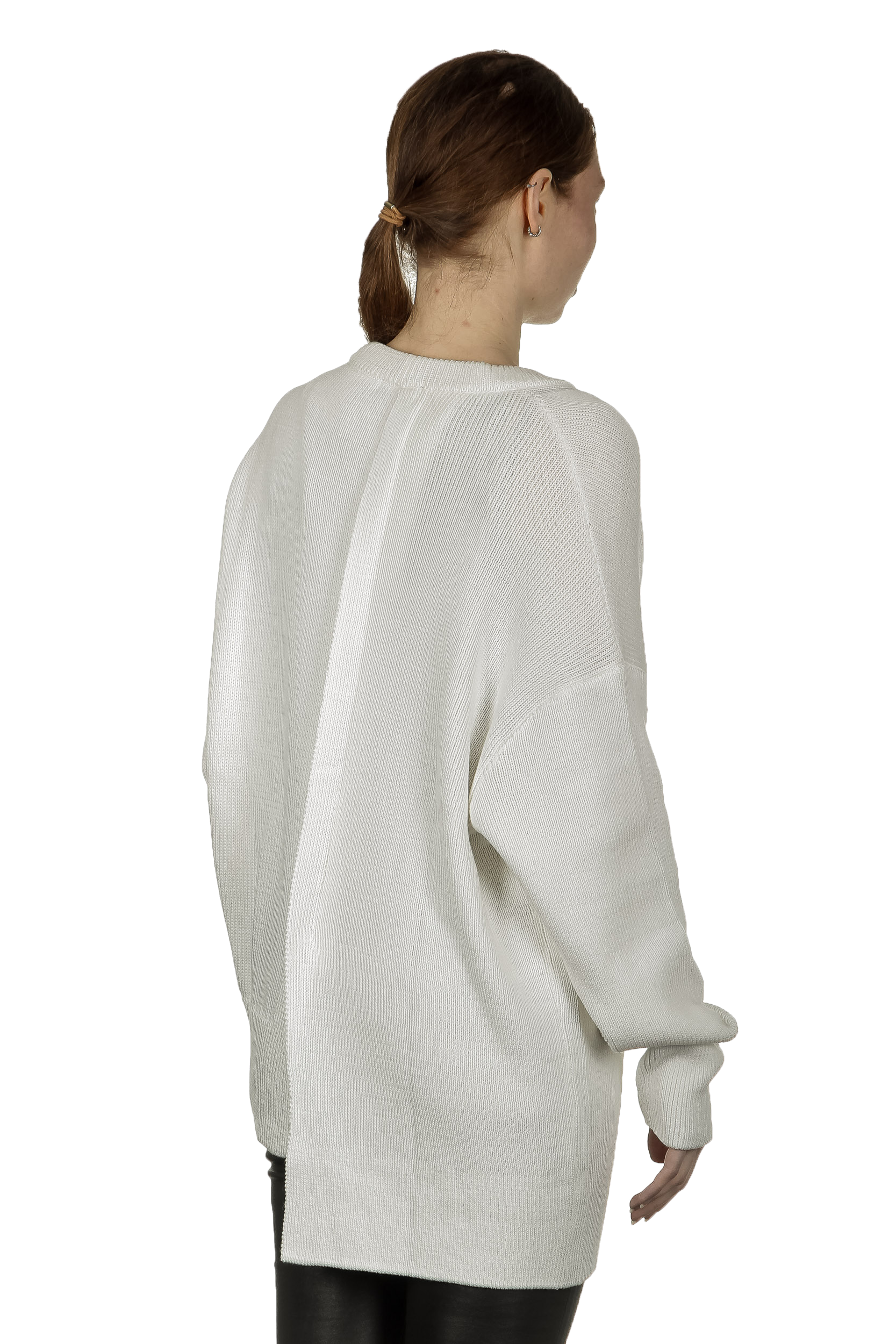 Y's Yohji Yamamoto Damen Strickjacke asymmetrisch weiß 