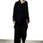 Y's Yohji Yamamoto Damen Asymmetrischer Cardigan im Camouflage-Look schwarz blau