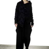 Y's Yohji Yamamoto Damen Asymmetrischer Cardigan im Camouflage-Look schwarz blau