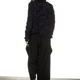 Y's Yohji Yamamoto Damen Asymmetrischer Cardigan im Camouflage-Look schwarz blau