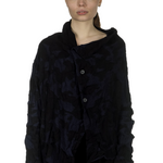 Y's Yohji Yamamoto Damen Asymmetrischer Cardigan im Camouflage-Look schwarz blau