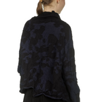 Y's Yohji Yamamoto Damen Asymmetrischer Cardigan im Camouflage-Look schwarz blau