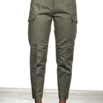 Nine In The Morning Damen Cropped-Cargo Hose mit hohem Bund khaki
