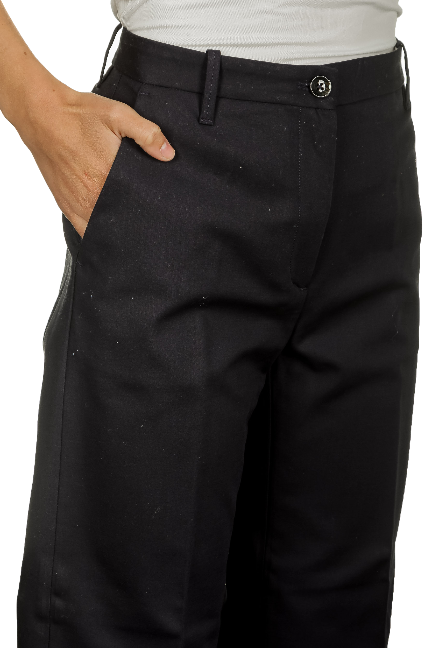 Nine In The Morning Damen Culotte  Hose mit hohem Bund navy