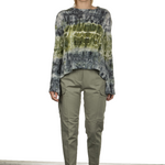 Nine In The Morning Damen Cropped-Cargo Hose mit hohem Bund khaki
