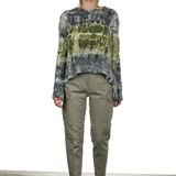 Nine In The Morning Damen Cropped-Cargo Hose mit hohem Bund khaki