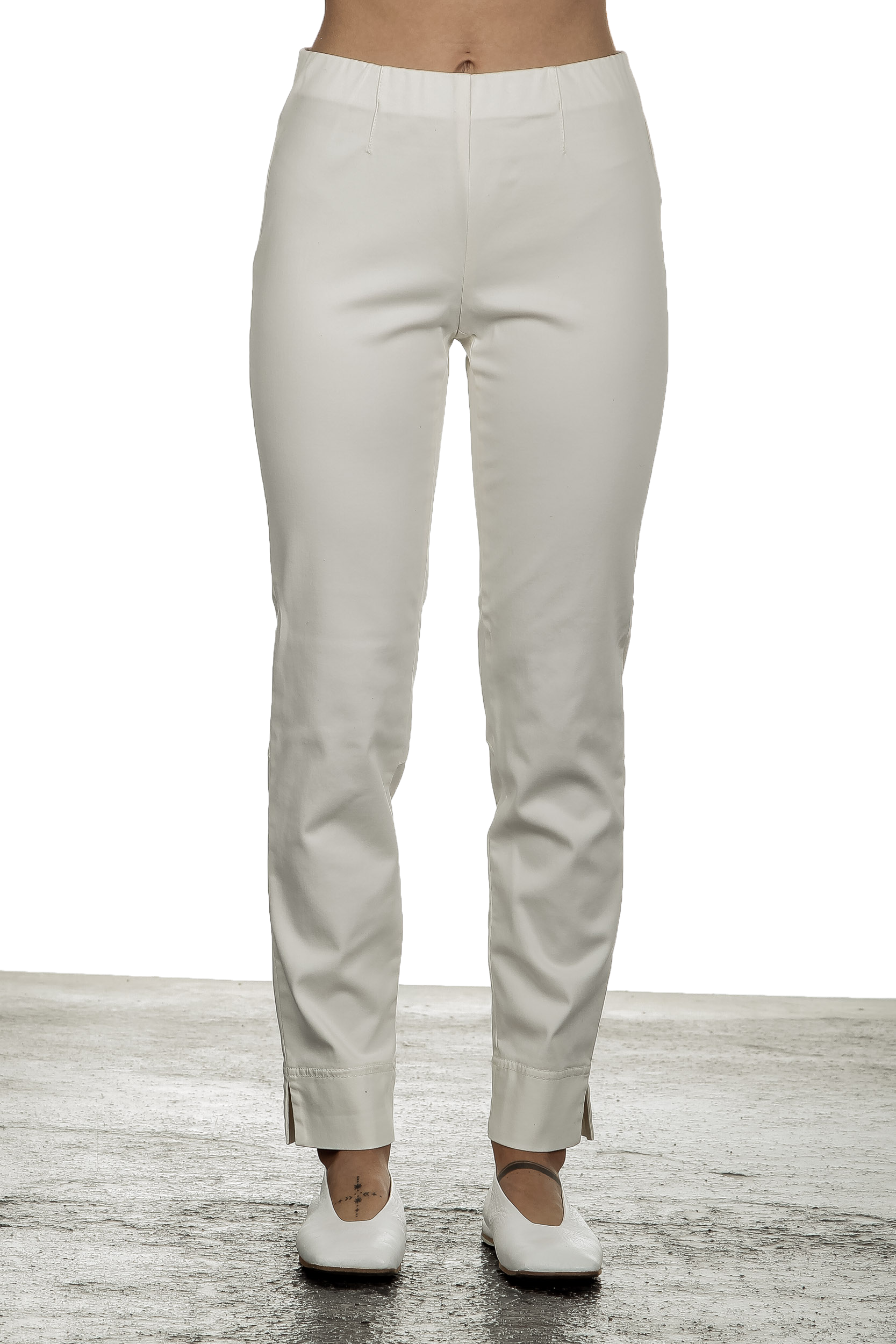 Seductive Damen 7/8 Hose 'SABRINA' mit elastischem Bund weiß