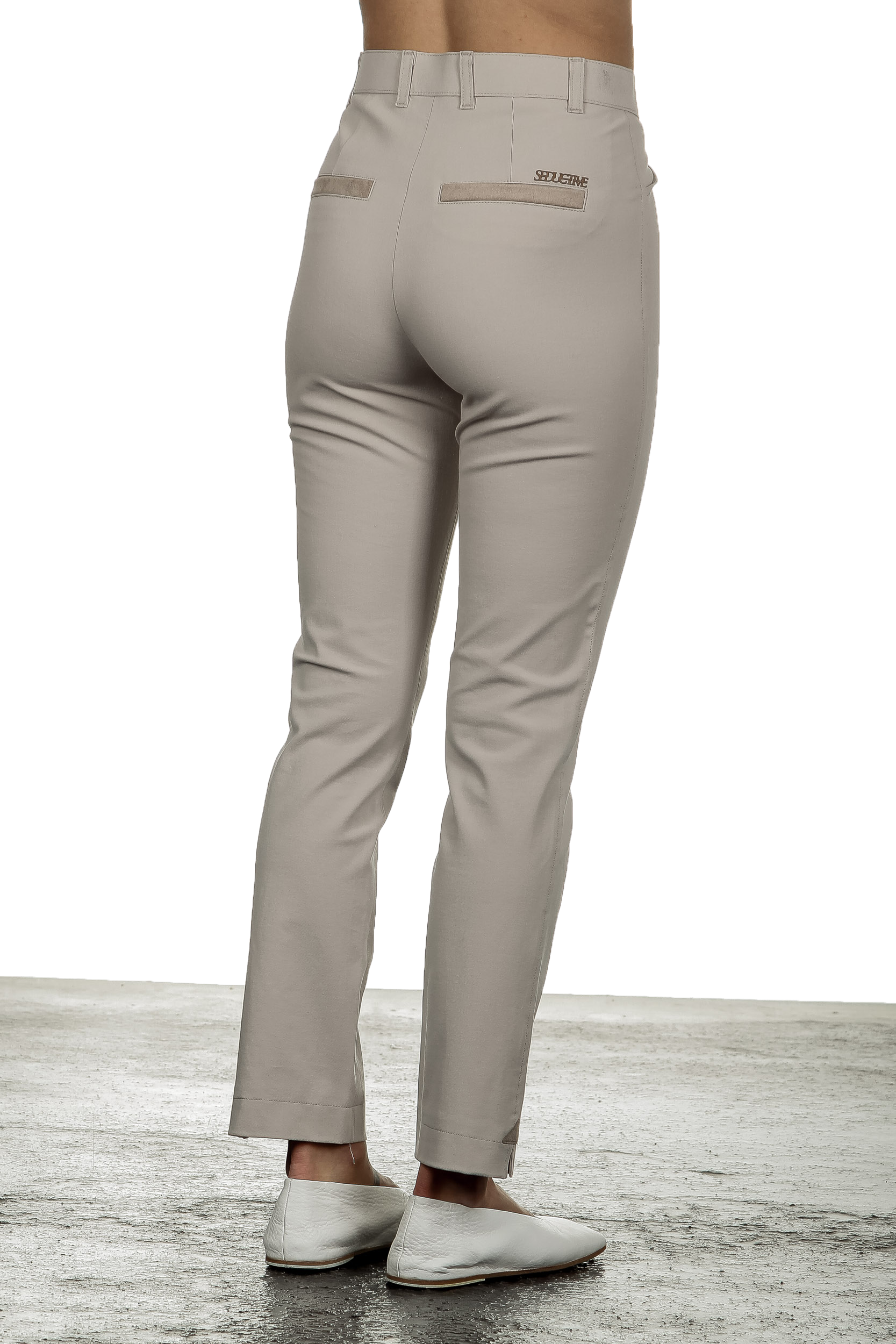 Seductive Damen Hose 'FRANZISKA' mit hohem Bund beige