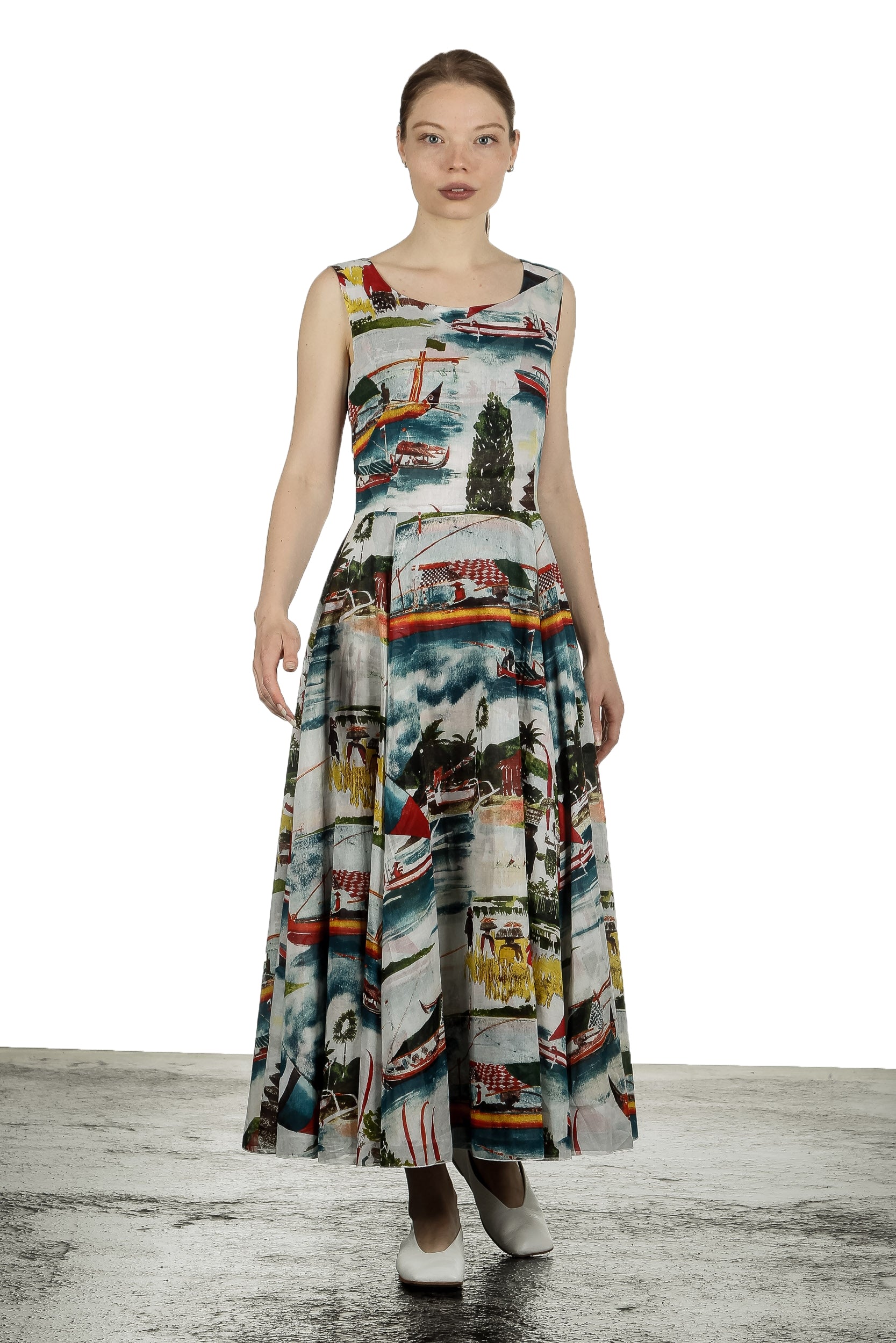 SAMANTHA SUNG Damen Sommerkleid ASTER weiß Print