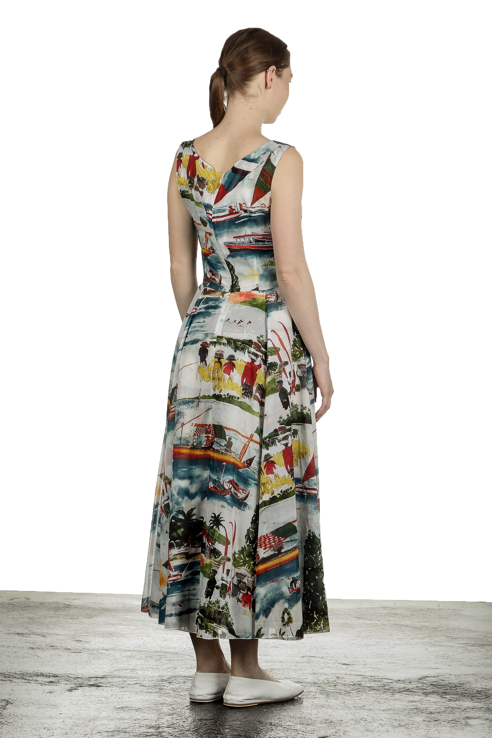 SAMANTHA SUNG Damen Sommerkleid ASTER weiß Print