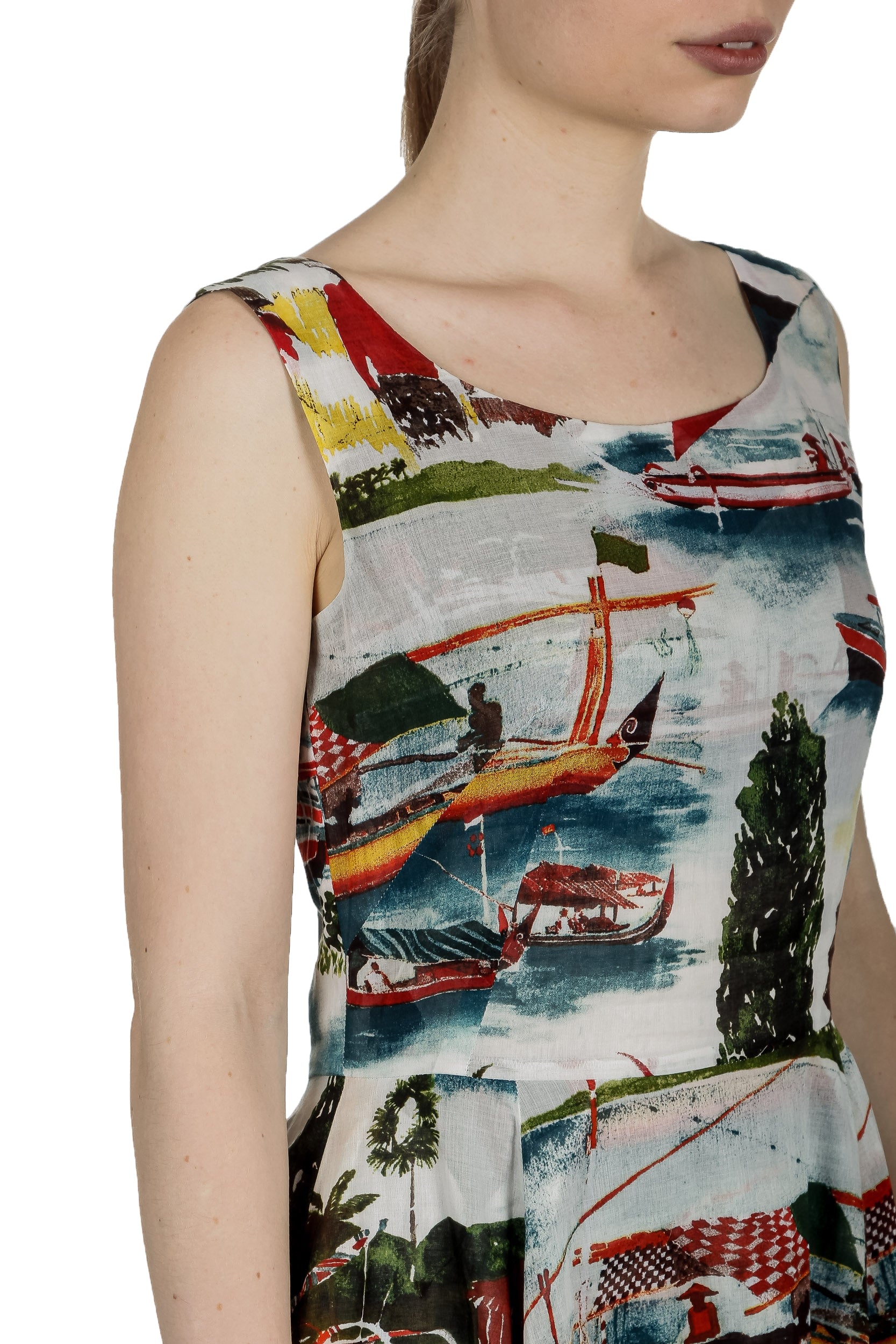 SAMANTHA SUNG Damen Sommerkleid ASTER weiß Print