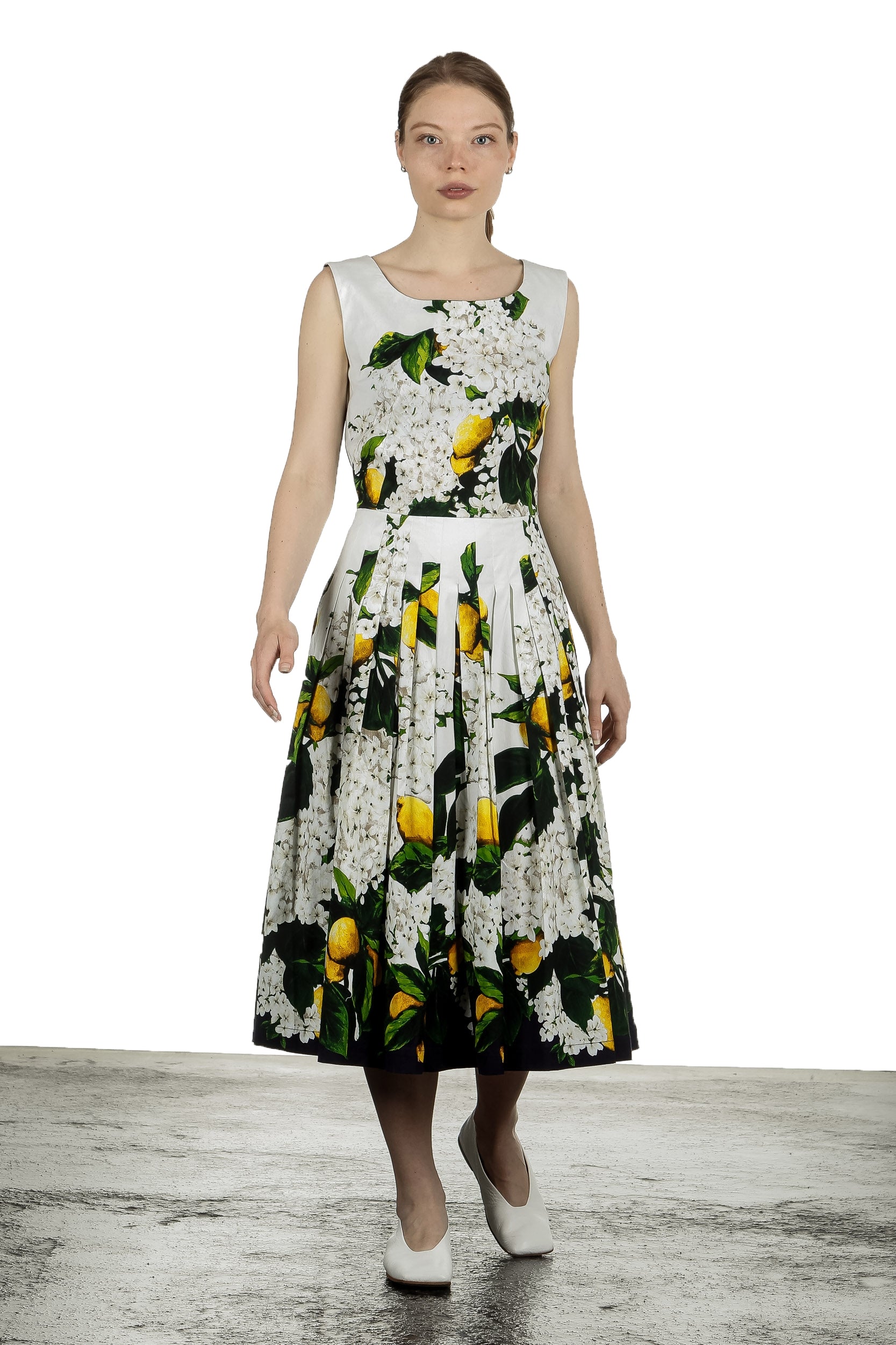 SAMANTHA SUNG Damen Sommerkleid FLORANCE weiß Print