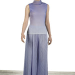 Pleats Please Issey Miyake Damen Plissé Ombré-Top mit Stehkragen violett
