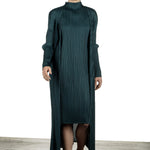 Pleats Please Issey Miyake Plissierter Cardigan in Midi-Länge grün