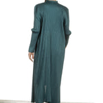 Pleats Please Issey Miyake Plissierter Cardigan in Midi-Länge grün