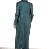 Pleats Please Issey Miyake Plissierter Cardigan in Midi-Länge grün