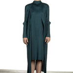 Pleats Please Issey Miyake Plissierter Cardigan in Midi-Länge grün