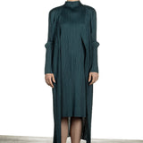 Pleats Please Issey Miyake Plissierter Cardigan in Midi-Länge grün