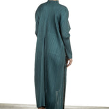 Pleats Please Issey Miyake Plissierter Cardigan in Midi-Länge grün