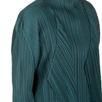 Pleats Please Issey Miyake Plissierter Cardigan in Midi-Länge grün