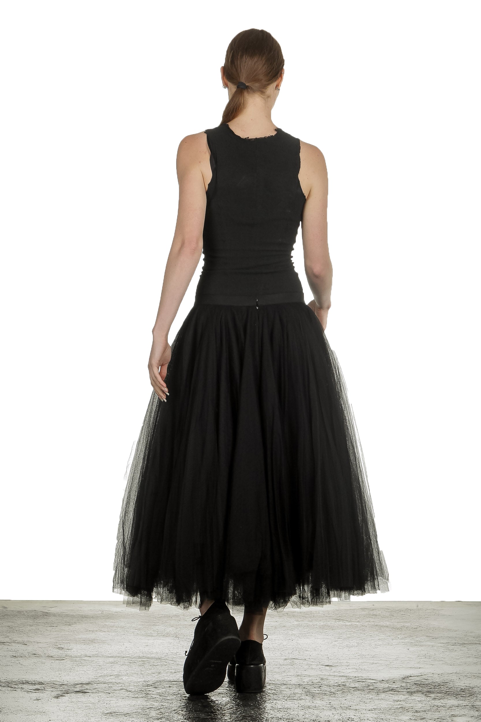 Marc Le Bihan Damen Top im Distressed-Look schwarz