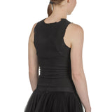 Marc Le Bihan Damen Top im Distressed-Look schwarz