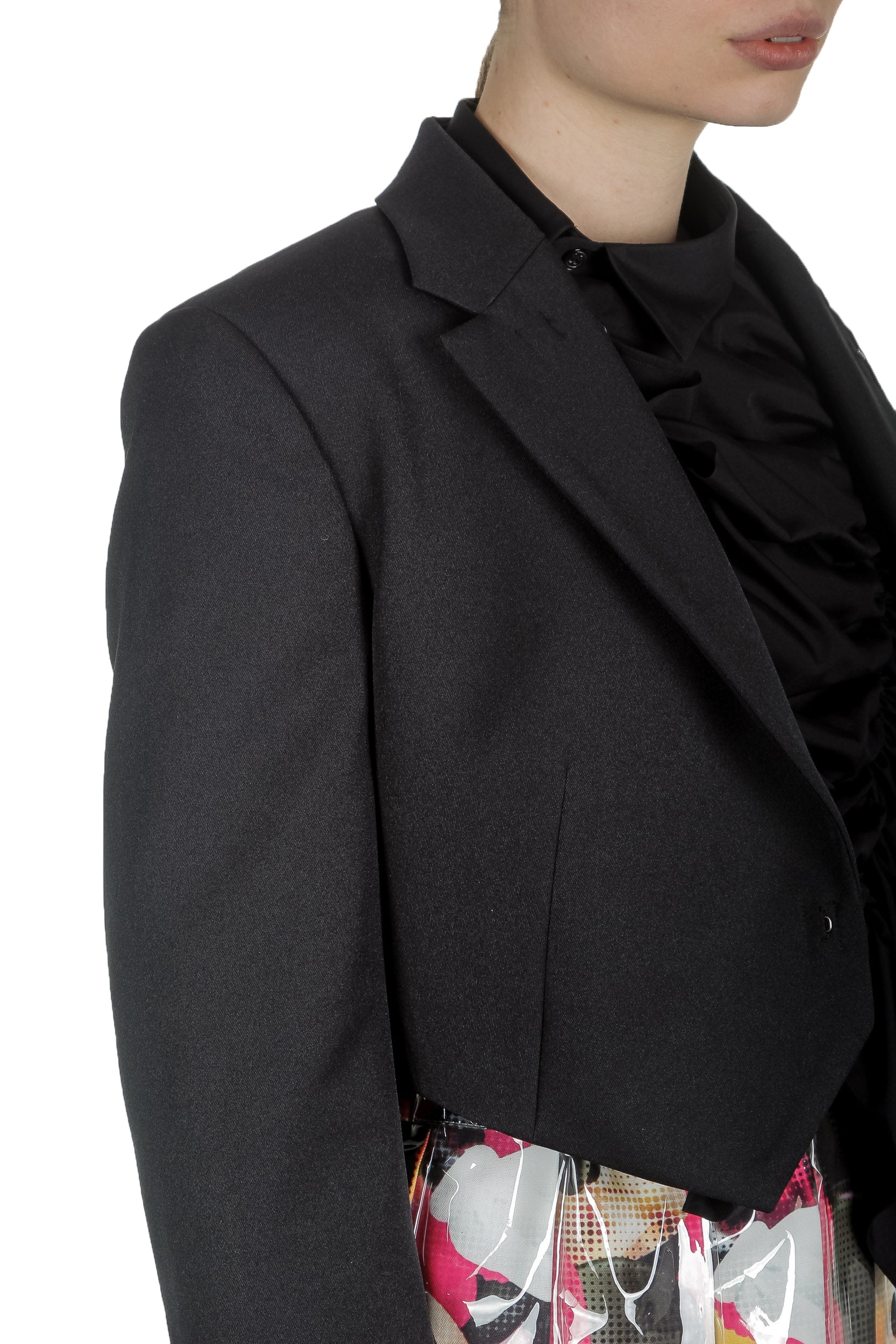 Comme Des Garçons Damen Cropped-Blazer schwarz 