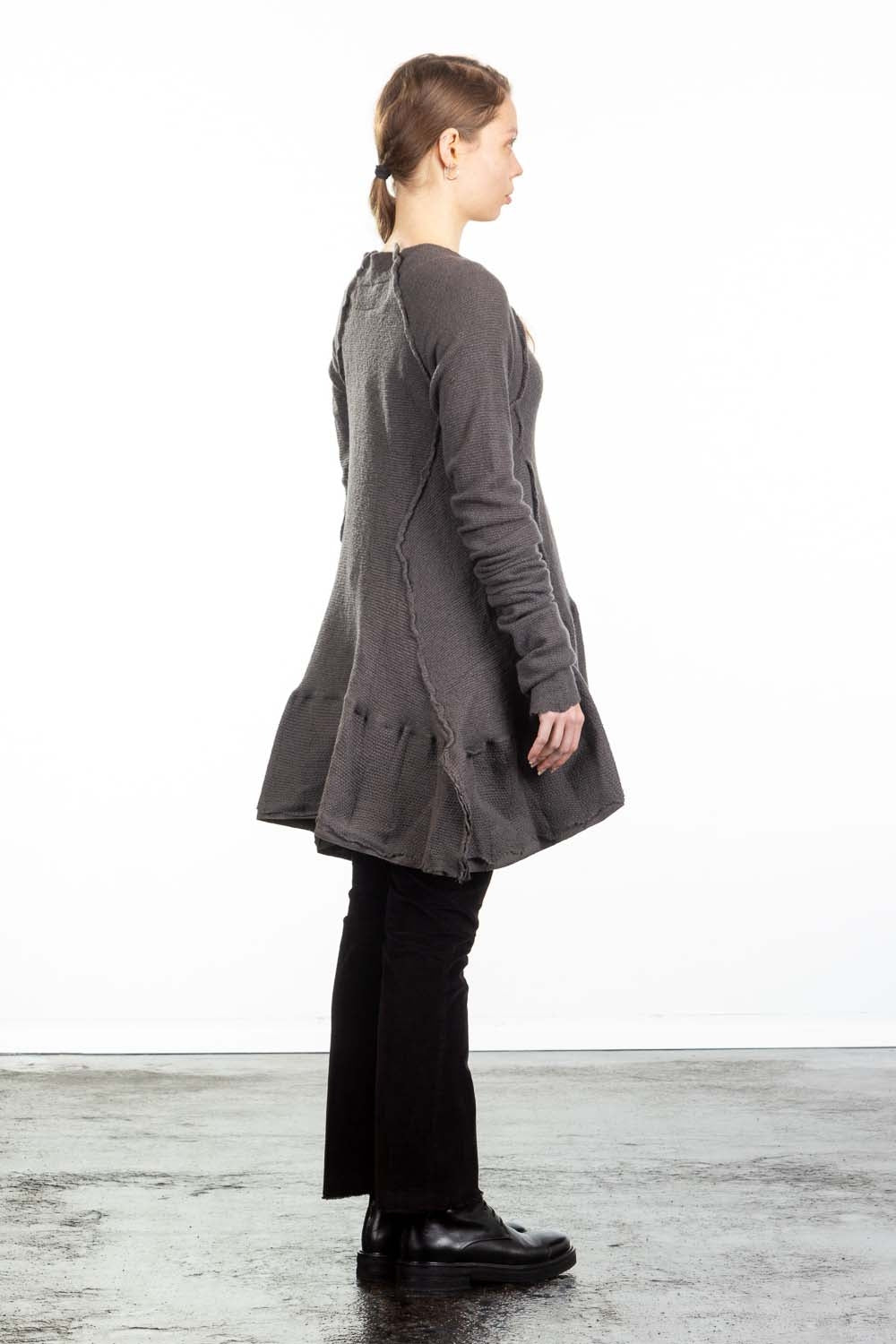 Rundholz DIP Damen A-Linie Pullover grau cedar
