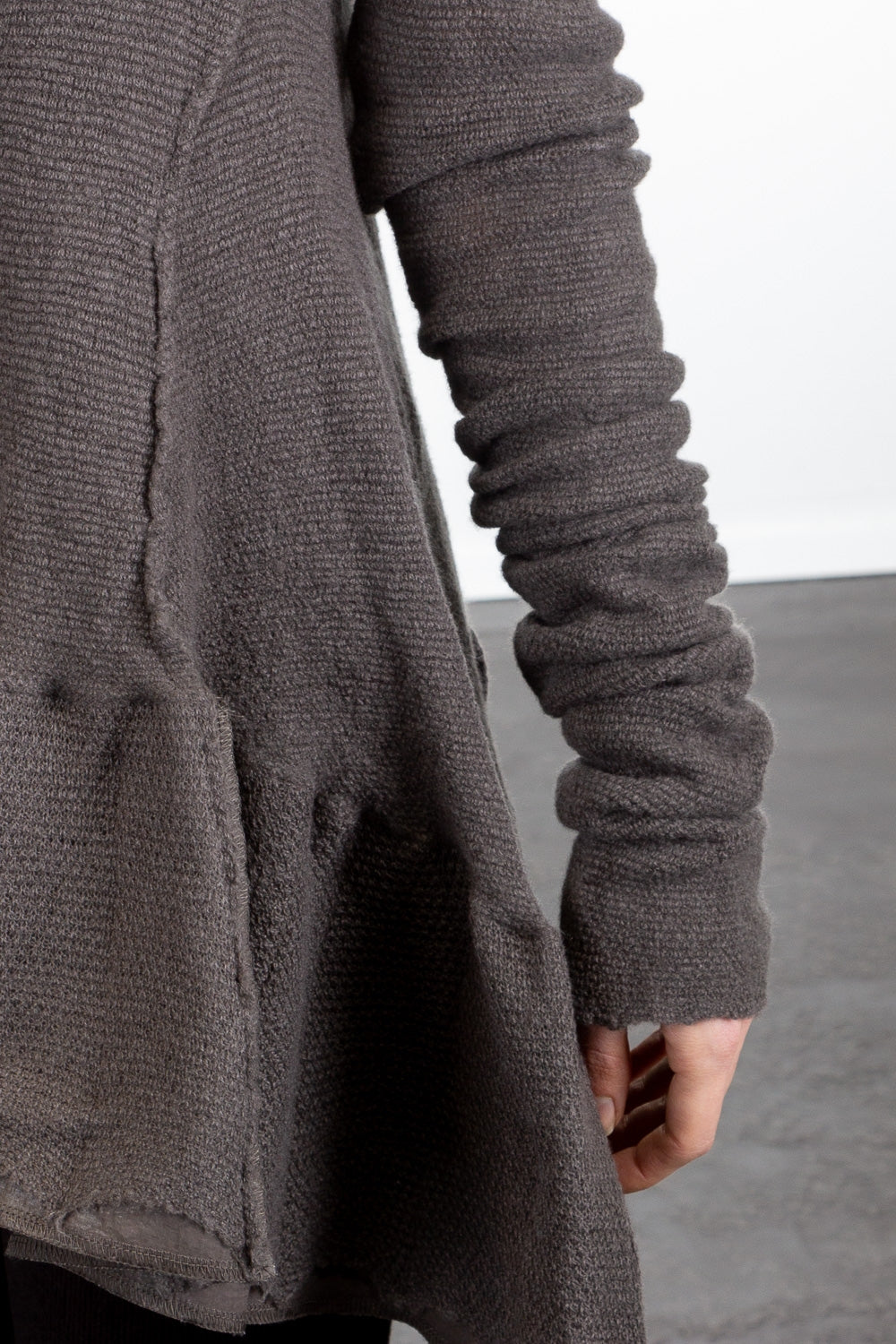 Rundholz DIP Damen A-Linie Pullover grau cedar