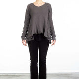 Rundholz DIP Damen A-Linien Pullover grau cedar